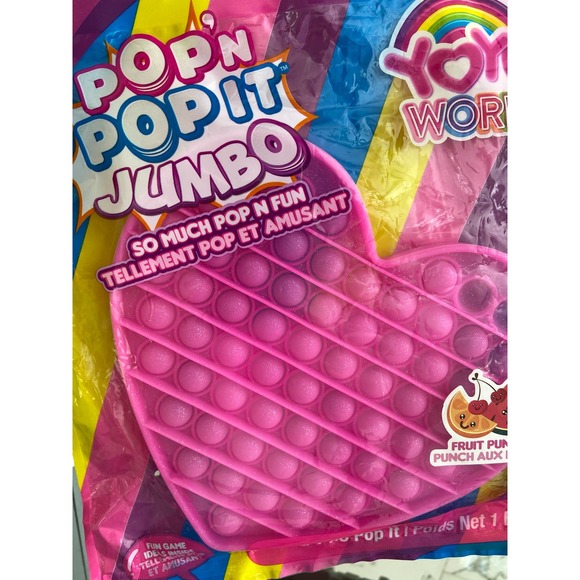 Pop N Pop It Jumbo Pink Heart Fidget Relieve Stress Toy NEW - Picture 2 of 3